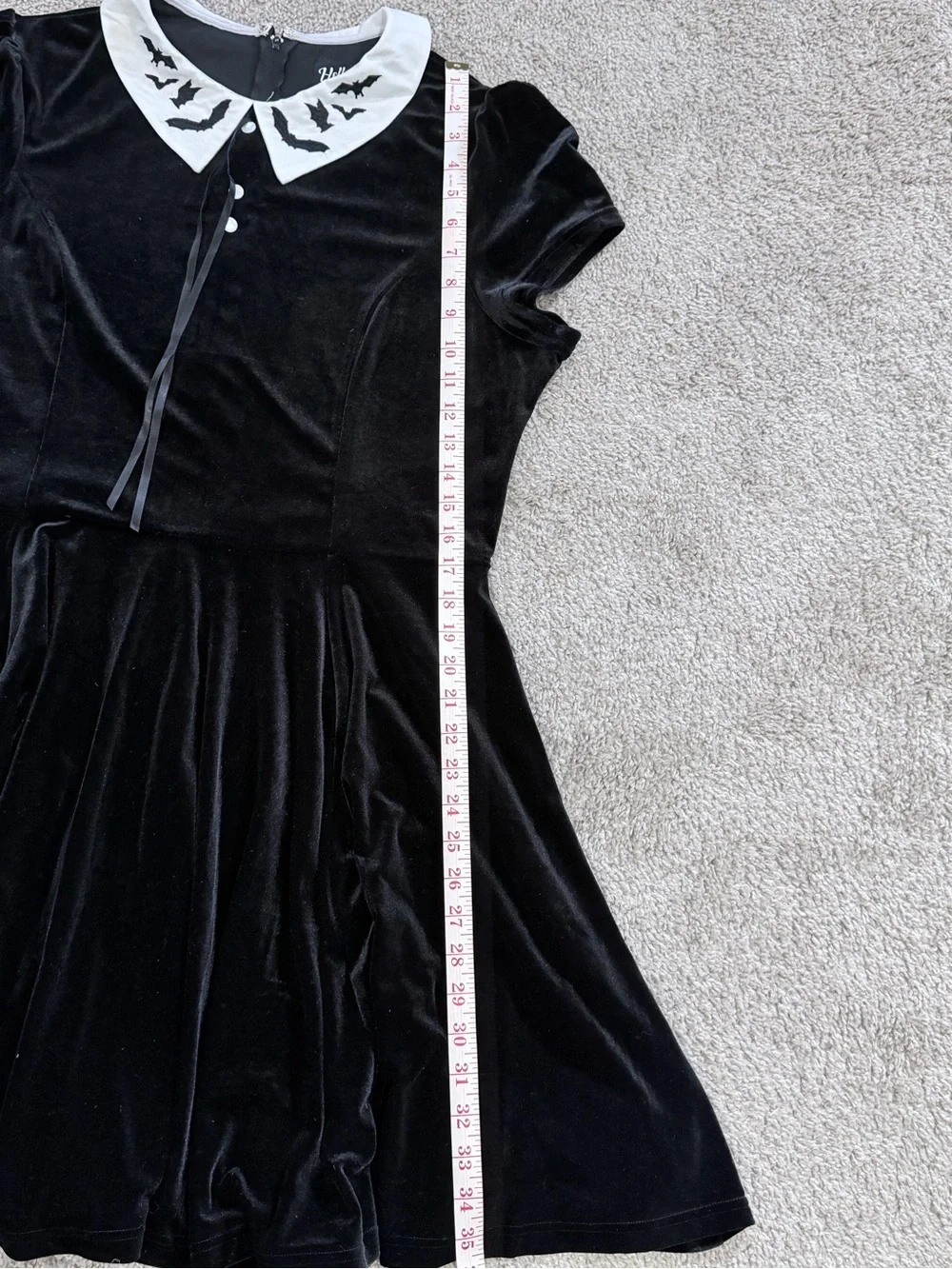 Hell Bunny Black Dress with White Peter Pan Collar - Picture 6 of 6